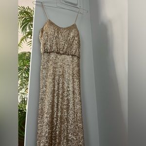 Sorella Vita gold sequin floor length dress size 8P. Perfect condition!